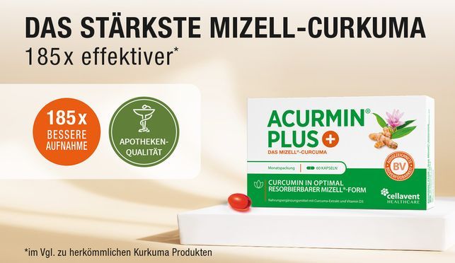 Kurkuma Kapseln ohne Pfeffer – Acurmin® PLUS