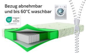 Federkernmatratze mit abnehmbarem Bezug