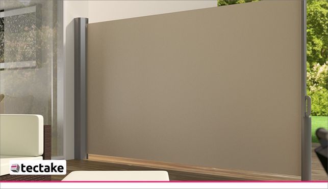 Aluminium Seitenmarkise ausziehbar mit Aufrollmechanismus