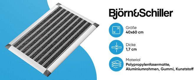 Aluminium Türmatte außen mit Polypropylen Fasern