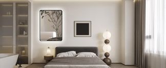 LED Spiegel mit klarer Linie