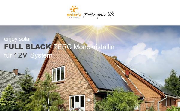 enjoy solar® Full Black Solar panel deal für Wohnmobil, Gartenhäuse, Boot