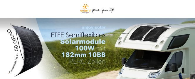 enjoy solar 100W 12V ETFE Marine Semiflexibles Solarmodul 182mm PERC Zellen