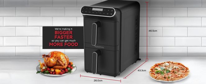 TurboTronic XXL Heißluftfritteuse – 11L Doppelkammer DualZone AirFryer