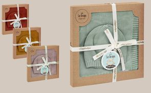 Angesagtes Babydesign + Geschenkverpackung