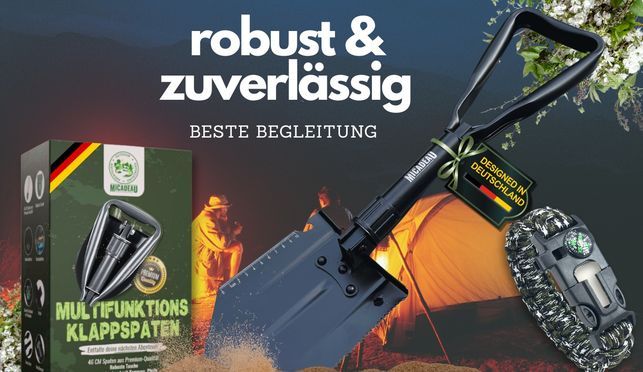 Hochwertiger Karbonstahl, robust, idea für Outdoor, Camping & Notfälle