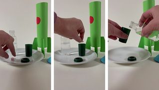 Raketenstart mit Papierrakete