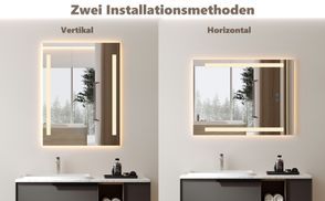 Zwei Installationsmethoden Vertikal und Horizontal möglich