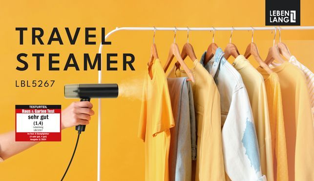 Mit unserem Reisesteamer haben Sie auch unterwegs faltenfreie Kleidung