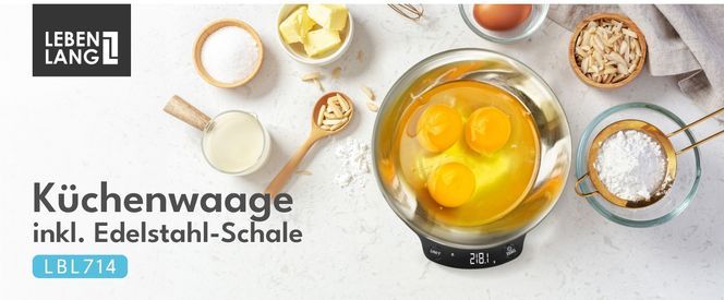 Praktische Küchenwaage inkl. Schüssel Bis 5 kg & 1 gr. Messgenauigkeit