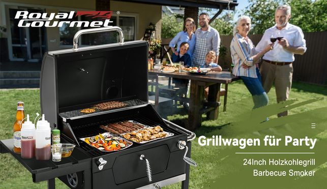 24 Inch Holzkohlegrill Barbecue Somker