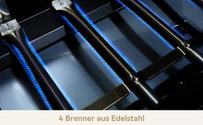 4 Brenner aus Edelstahl