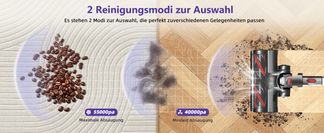 2 Reinigungsmodi zur Auswahl