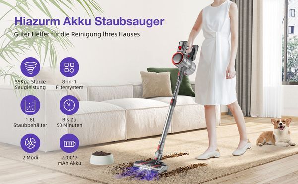 Hiazurm Kabelloser staubsauger,für ein intelligentes und komfortables Leben.