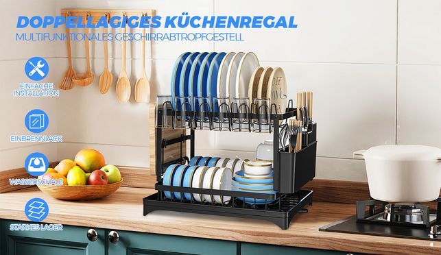 Multifunktionales Geschirrabtropfgestell für Ihre Küche