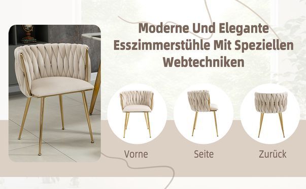 Stilvolle Esszimmerstühle mit exklusivem Webmuster