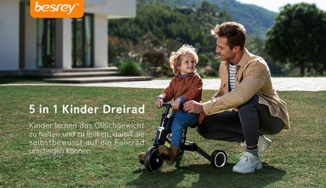 Besrey 5 in 1 Kinderdreirad: Das perfekte Geschenk für kleine Abenteurer!