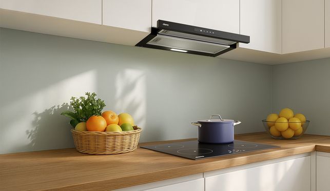 CIARRA Flachschirmhaube Dunstabzugshaube 60cm Umluft 580 m³/h Integrierte Einbau Flach Abzugshaube