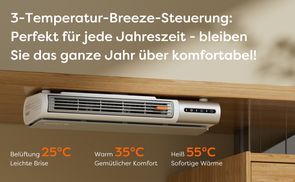 3 Temperatureinstellungen 25°C/35°C/55°C