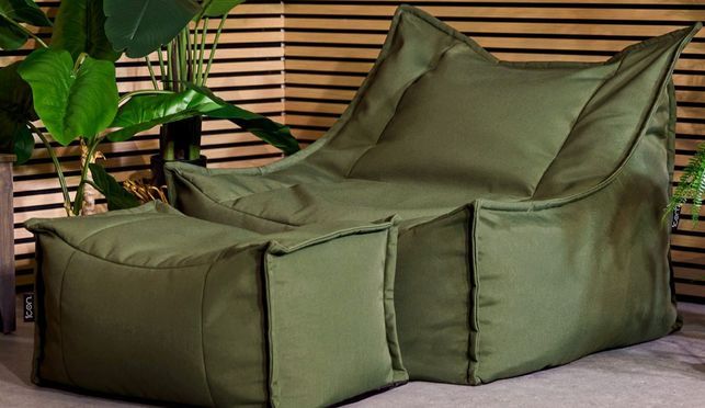 Allwetter Sitzsack Sessel mit Fußhocker