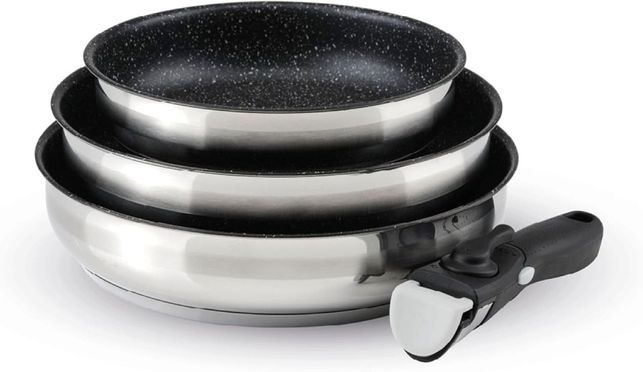 Qdesign 4 teiliges Pfannenset mit abnehmbarem Griff