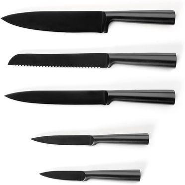 Qdesign 5er Messerset – Edelstahlmesser in Mattschwarz