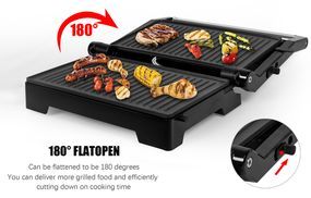 180° aufklappbar für vergrößerte Grillfläche