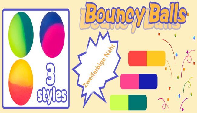 Bouncy Balls – 3 verschiedene Styles mit zweifarbiger Naht