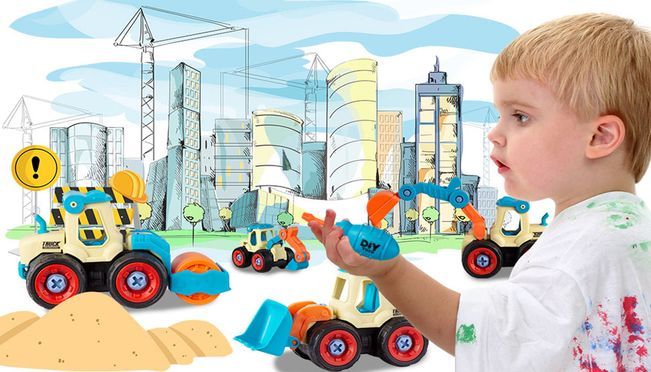 Abnehmbares Konstruktionsfahrzeug Spielzeug für 2 5 Jahre alte Kinder