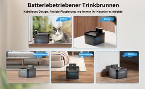 Batteriebetriebener Trinkbrunnen – Kabelloses Design, flexib