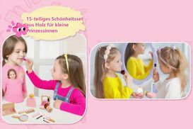 15 teiliges Holz Schönheitsset für kleine Prinzessinnen