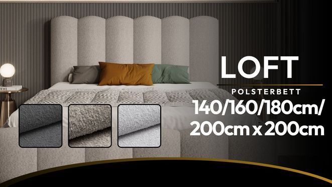 Luxuriöses LOFT Polsterbett in 140 200 cm – Stil & Komfort