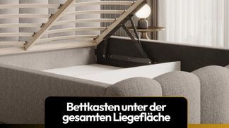 Großzügiger Bettkasten für praktischen Stauraum