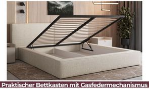Praktischer Bettkasten mit Gasfedermechanismus