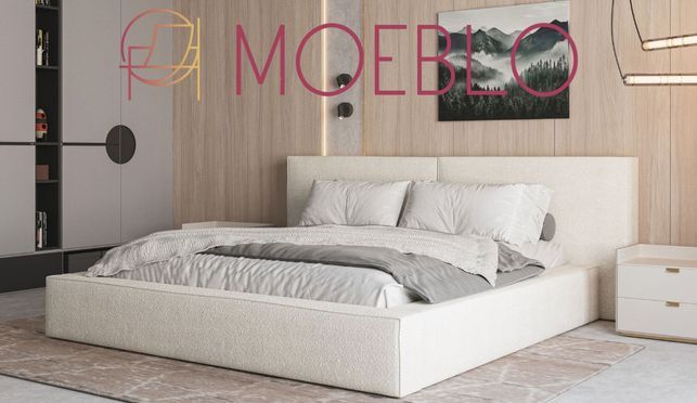 MOEBLO Polsterbett aus Bouclé Bett 06