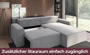 Integrierter Stauraum für Ordnung