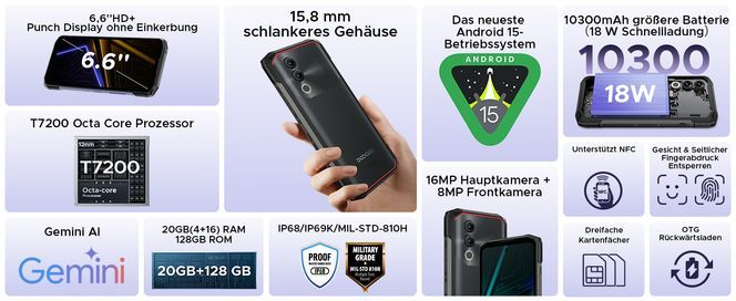 DOOGEE Blade20 Android 15 Outdoor Handy Ohne Vertrag