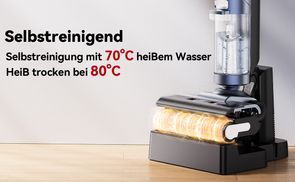 Selbstreinigung mit heißem Wasser & Heißlufttrocknung