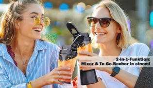 2 in 1 Genialität: Mixbecher wird zum To Go Becher!