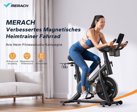 MERACH Smart Magnet Fitnessbike – Leises, stabiles und unterhaltsames Radfahren für Ihr Zuhause.