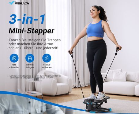 3 in 1 Mini Stepper für effektives Training – Tanzen, Treppensteigen & Armmuskeltraining überall