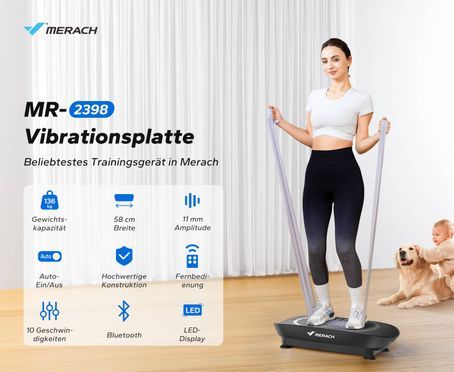 MERACH Vibrationsplatte – Power für Ihr Training mit bis zu 136 kg Belastung