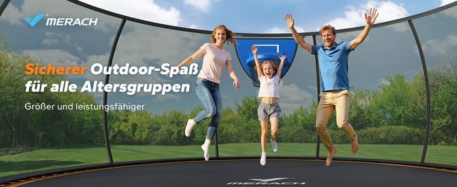 MERACH Gartentrampolin Sicherer Sprungspaß für die ganze Familie!