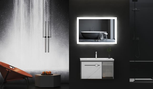 WDWRITTI LED Multifunktionspiegel mit Uhr & Speicherfunktion energiesparender