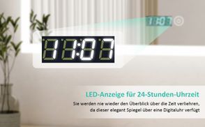 LED Spiegel mit Digitaluhr