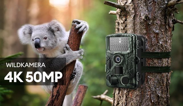 CkeyiN Wildkamera mit 4K HD Videos und 50 MP Fotos