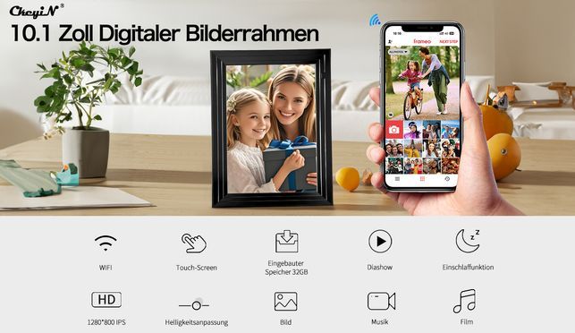 Ein digitaler Bilderrahmen, mit dem Sie schöne Erinnerungen mit Ihrer Familie teilen können