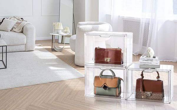 Stackable Acrylic Bag Display Box Shoe Organiser