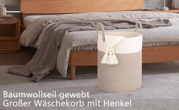 Wäschekorb Geflochten aus Baumwolle