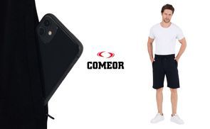 COMEOR Herren Sweatshorts in Schwarz